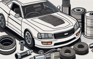 Various car parts such as a muffler