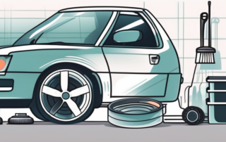 A variety of car rims being cleaned