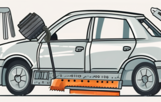 A damaged plastic bumper on a car