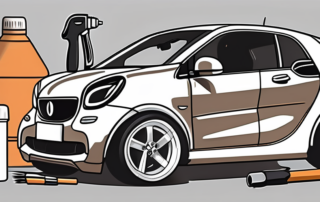 A car with visible scratches and dents on its body