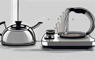 A dented metal surface with a kettle pouring hot water on it