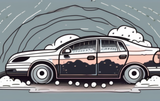 A car with visible hail damage