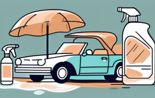 A convertible with a fabric roof