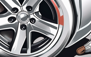 Aluminum car rims covered in brake dust