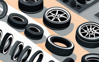 Various car parts like tires
