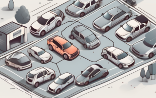 A map with various car parts like engine