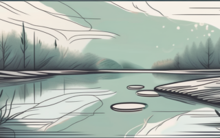 A single stepping stone in a calm river