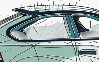 A car with a protective film on the windshield