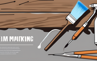 A spray paint can with various painting tools around it