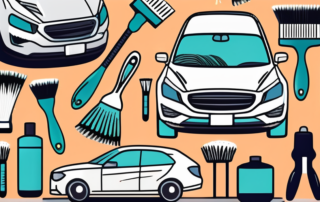 Various car cleaning tools such as brushes