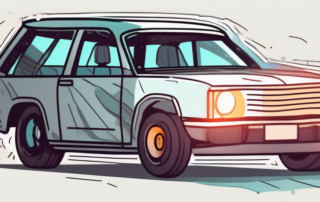 A car with an open hood