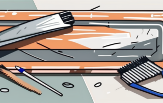 A plastic bumper with visible scratches and a set of repair tools nearby