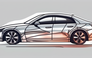 A car partially covered with a roll of foil