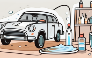 A car with visible water spots on its paintwork