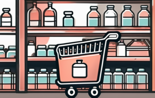 A bottle of isopropyl alcohol with a shopping cart icon