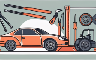 A car with visible mechanical parts