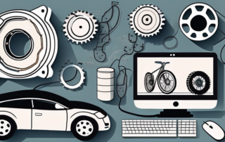 Various car parts like engine