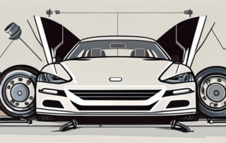 A car with its hood open