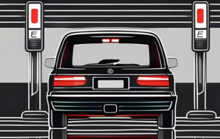 Black tail lights on a car with an e-mark symbol