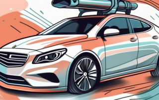 A car in the process of being coated with a glossy ceramic sealant