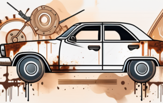 A car with a shield symbolizing protection