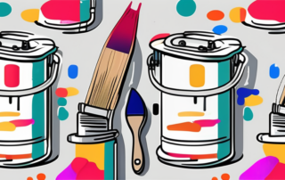 A paint can with a brush