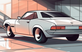 A sleek car with a matte finish parked in a well-lit garage