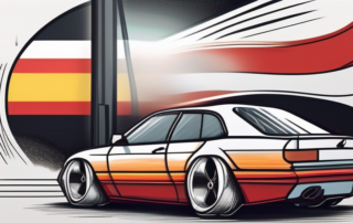 A car with a visible engine and exhaust system