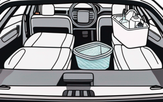 The inside of a car that's half clean and half dirty