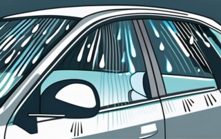 Various car windshields with different types of rain repellant coatings