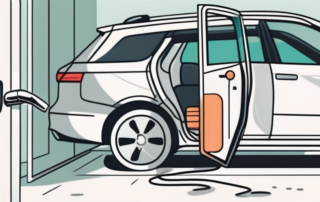 An open car door revealing a clean and organized interior