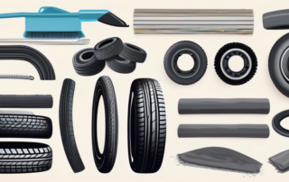 Various car parts made of rubber such as tires