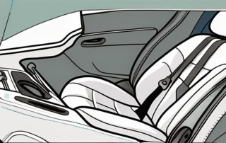 A car seat with visible signs of wear and tear