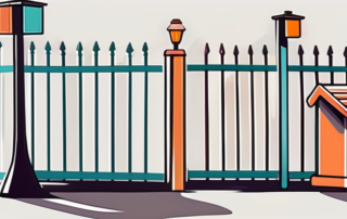 Various metal objects like a fence