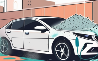 A car with dried bird droppings on the paintwork