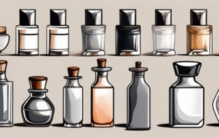 Various types of clear lacquer polish in different shaped bottles