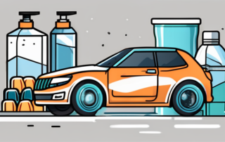 A comprehensive car washing set including items like a bucket