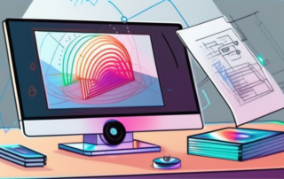 A holographic device projecting a vibrant