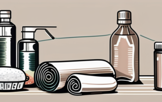 Various household items like vinegar