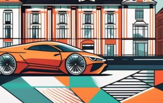 A sleek car with a glossy