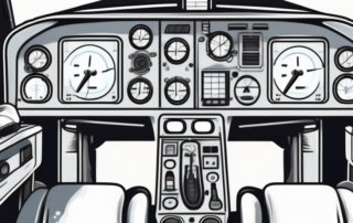 A detailed and clean cockpit of an airplane