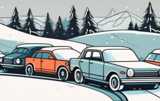 Several different types of cars with half-garages covering them