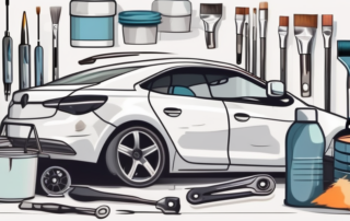 A car with visible paint damage