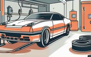 A car with its brake system visible