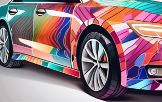 A car half-covered in a glossy