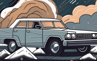 A car with visible dents from hail damage