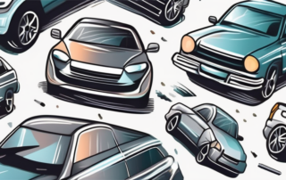 A pair of car headlights