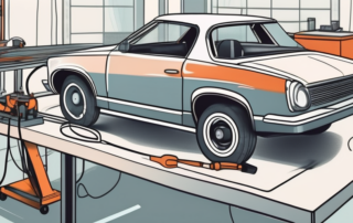 A car undergoing a smart repair procedure