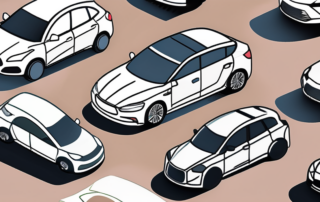 Several different types of car covers partially covering various car models