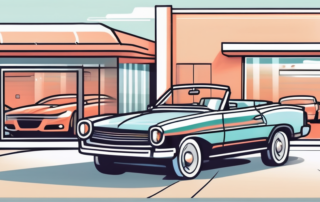 A sparkling clean convertible car